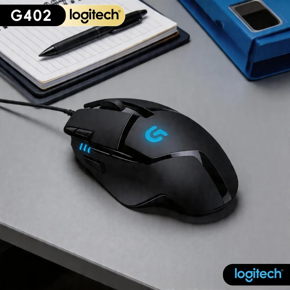 Logitech G402 Wired Gaming Mouse Fusion Engine Accelerated Sensor Hardware 1Ms Response For Household Amateur E‑Sports Training