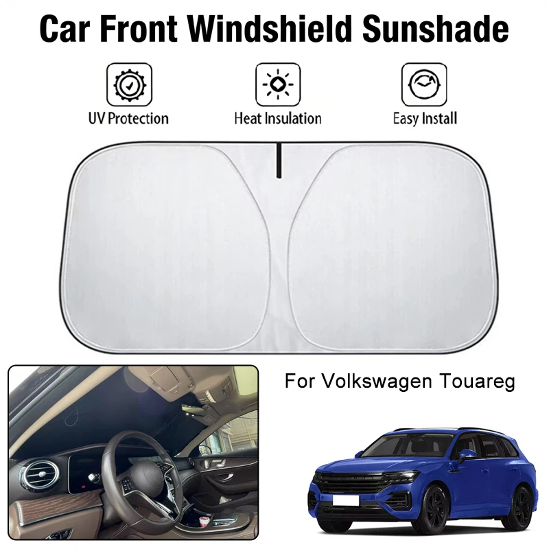 

Солнцезащитный чехол на лобовое стекло автомобиля для Volkswagen Touareg, защита от ультрафиолета, теплоизоляция, аксессуары для защиты от солнца в салоне автомобиля