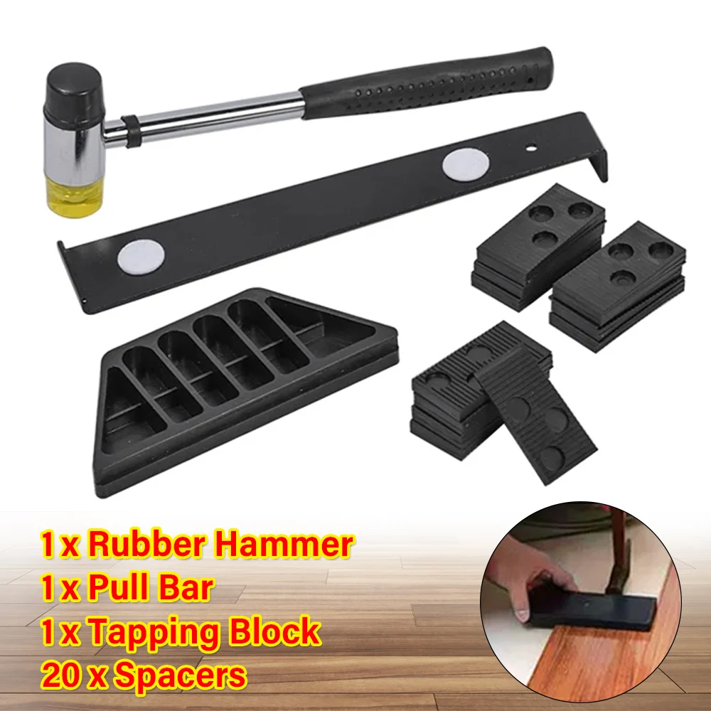 Imagem -02 - Ferramenta de Instalação de Piso Laminado de Madeira Kit de Encaixe Conjunto Espaçadores Faça Você Mesmo Home Hand Tool 20 Pcs