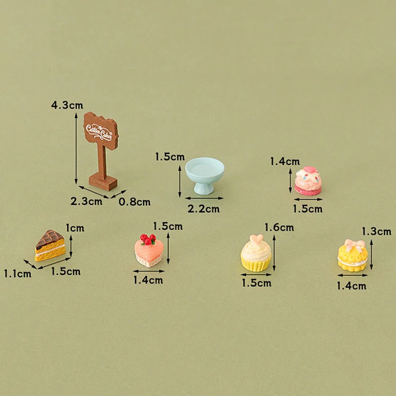 38 Stijlen Poppenhuis Miniatuur Simulatie Voedsel Aardbei Wafel Taart Model DIY Keuken Accessoires Hars Poppenhuis Decoratie