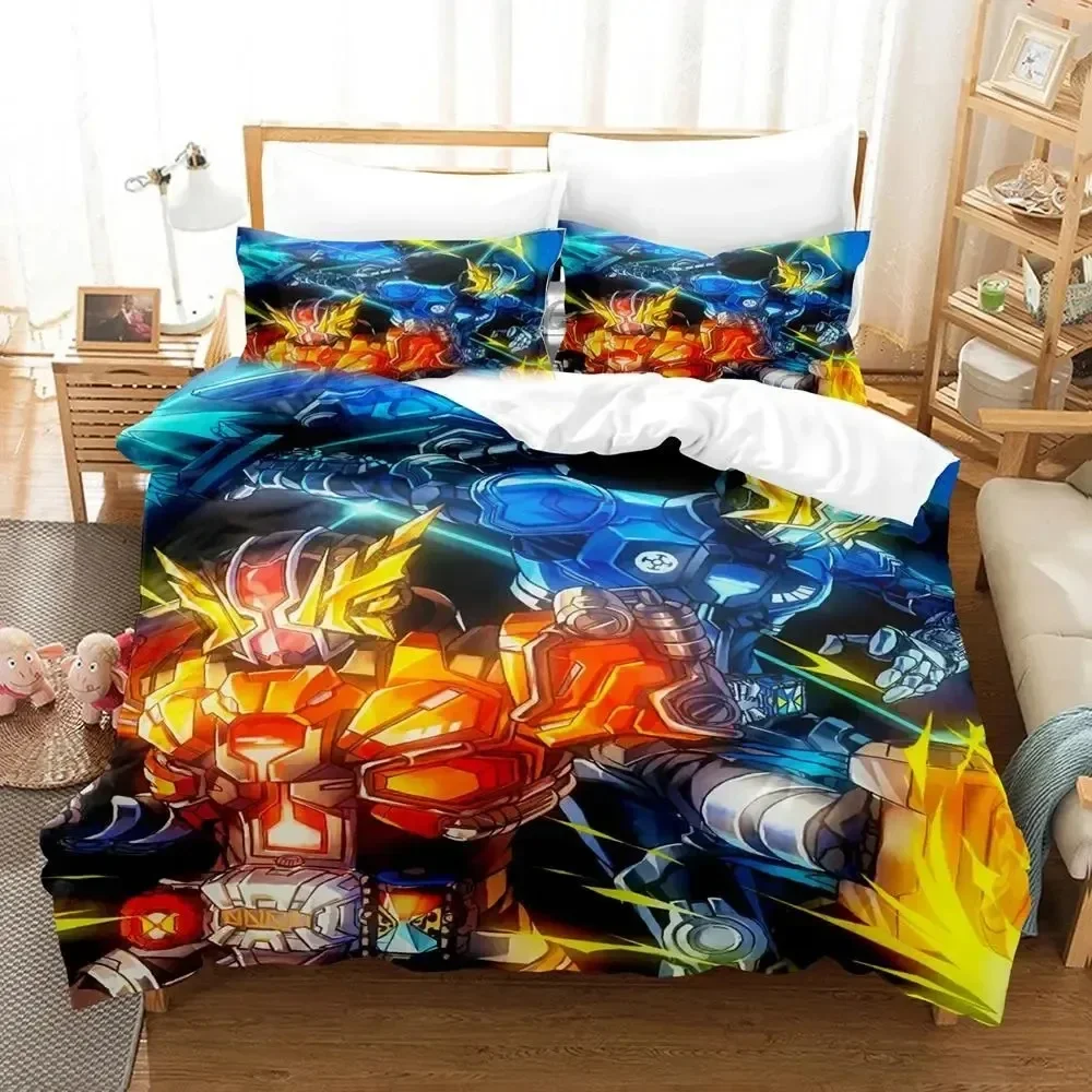 Anime Kamen Rider Zero-One Comfortable Duvet Quilt Cover Pillowcase Bedding Set Children Bedroom Decoration Home Textile Duvet
