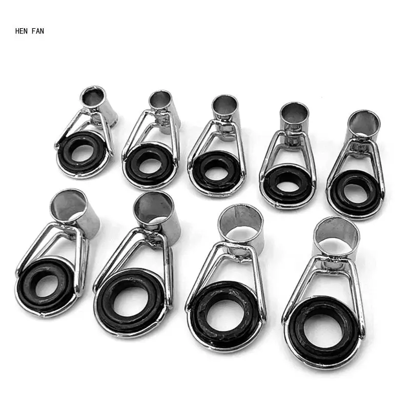 45Pcs Fishing Rod Tip Repair Kits Fishing Rod Guides Replacement Stainless Steel Ceramic Rings Rod Tip Guide Easy to Use M89D