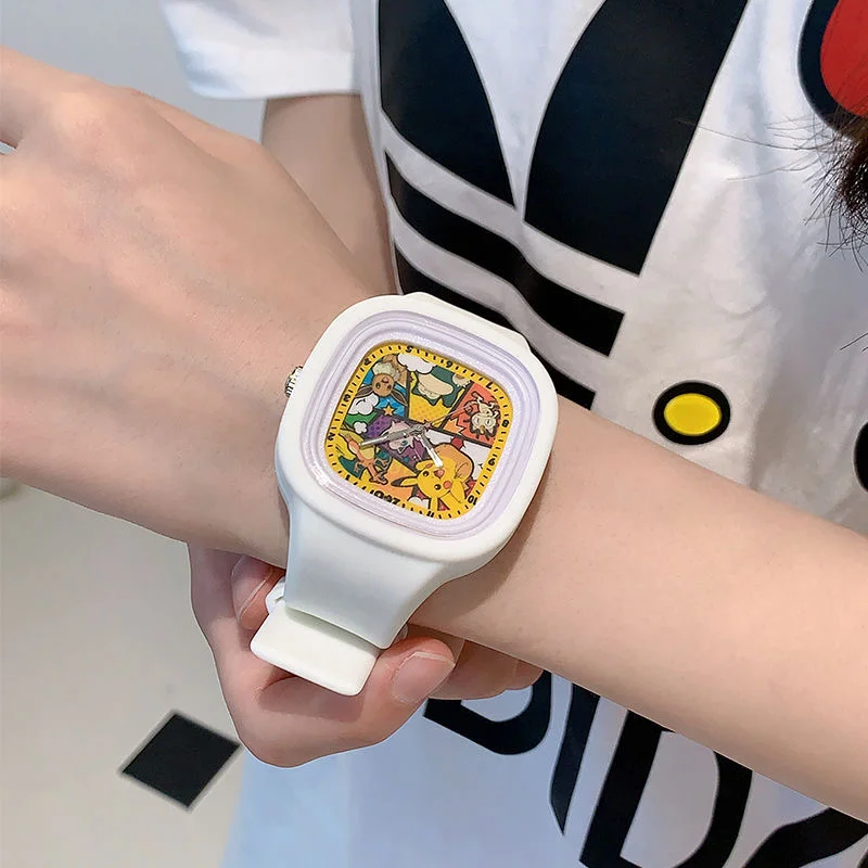 Pokemon Pikachu Kids Watches Cartoon Silicone Strap Wristwatch Boys Girls Quartz Watch Students Clock Children Birthday Gifts