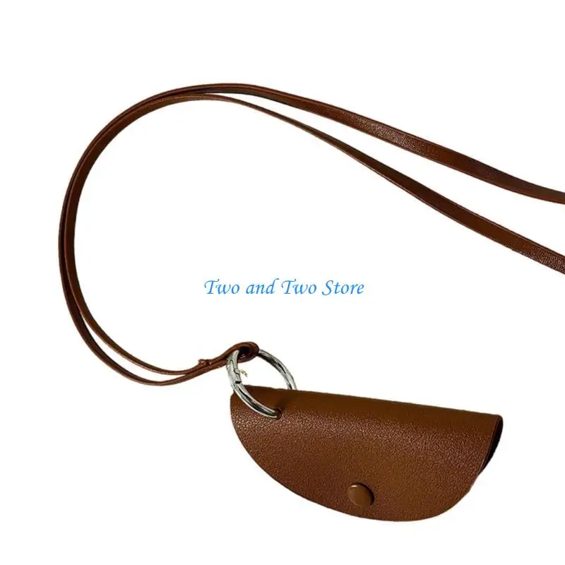 

HX6F Trendy Storage Case Pendant Necklace in PU Leather for Fashion Enthusiasts