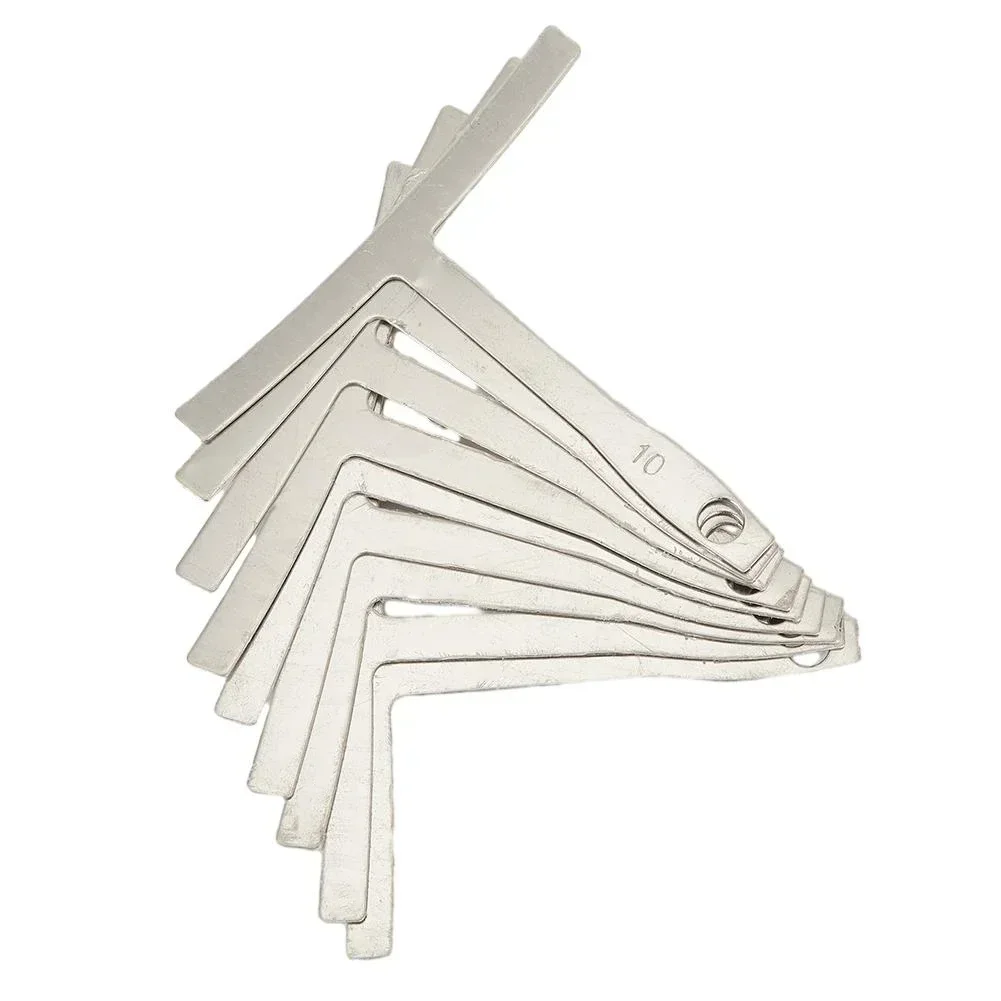 9Pcs Guitar Fretboard Arc Grinding Ruler Stainless Steel For Radius Gauge Neck Notched Straight Edge Builder Measure