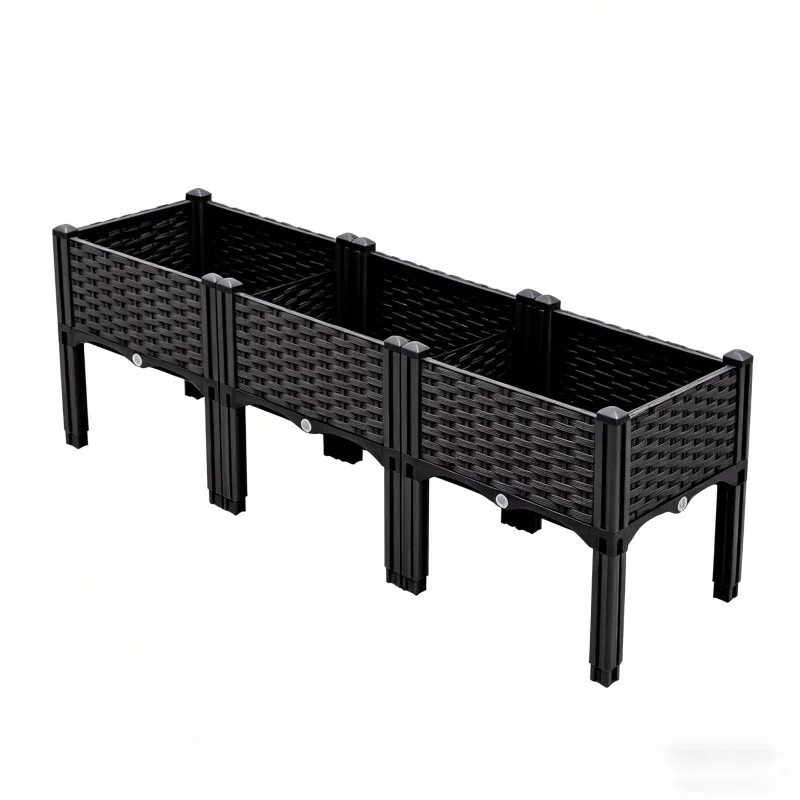 

Large Plastic Raised Garden Bed Planter Box for Vegetables Flowers And Herbs - Indoor Outdoor Balcony Patio Backyard Gardening