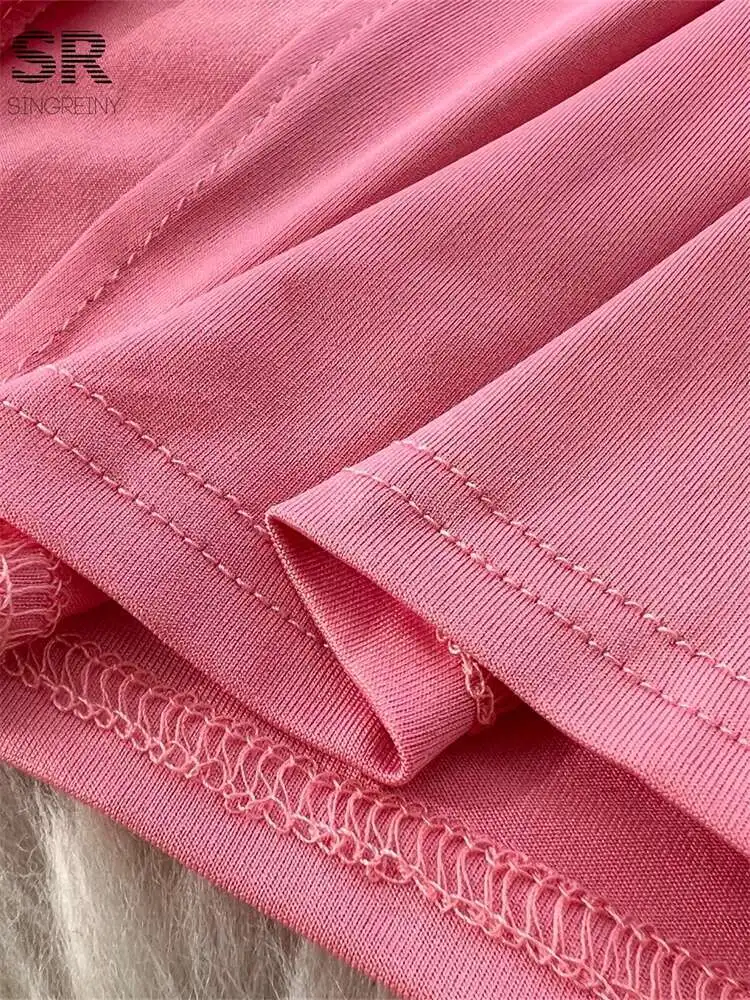 BabYoung été Sexy deux pièces costumes femmes sans manches hauts sans bretelles + jupe moulante fendue froncé Ins ensembles de mode croisés