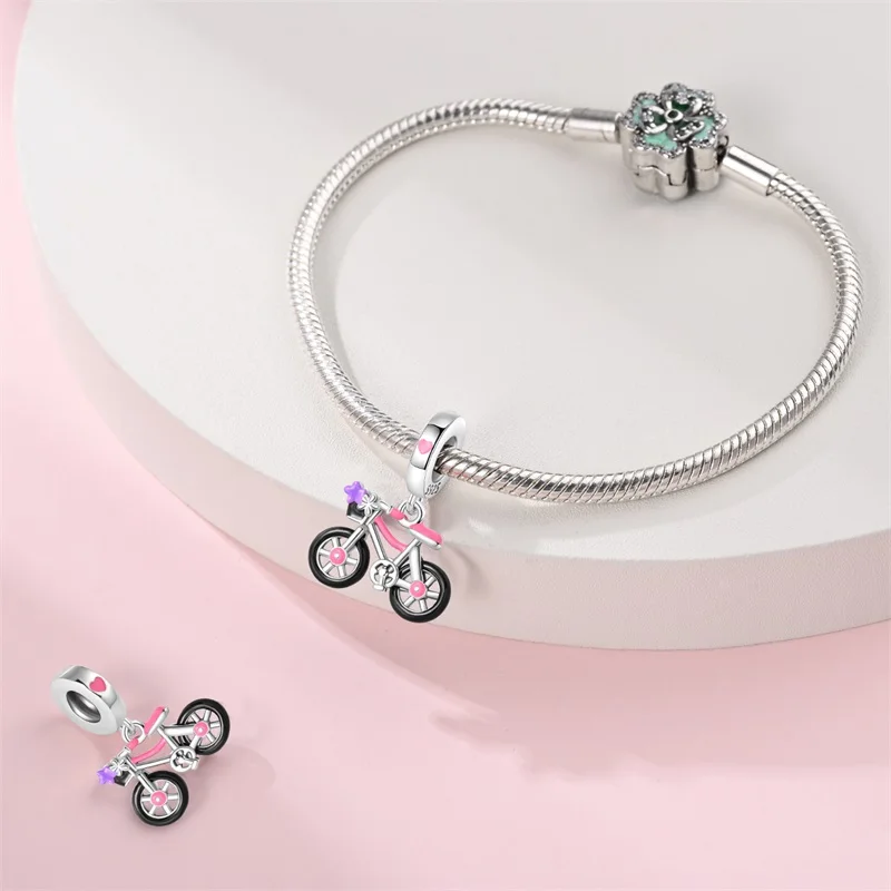 Car Enthusiast Series 925 Sterling Silver Sports Car Motorcycle Trendy Charms Beads 3mm DIY Fine Jewelry Making