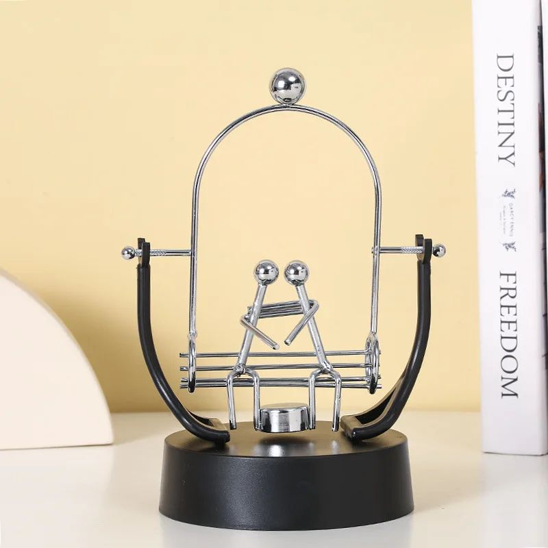 

CL office desktop wrought iron ornament electromagnetic swinging step machine birthday gift