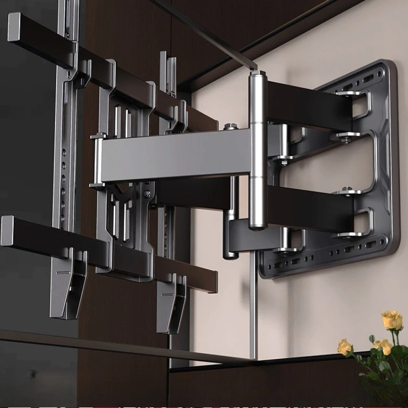 

Ultra thin TV telescopic bracket embedded with wall mounted seamless folding adjustable 55-75 inch wall mounted
