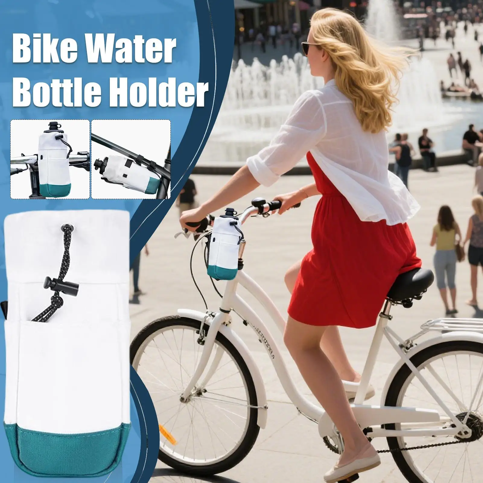 

Bike Water Bottle Holder Insulated Water Bottle Holder Bike Storage Bag Waterproof Drawstring Pouch Cycling Accessories