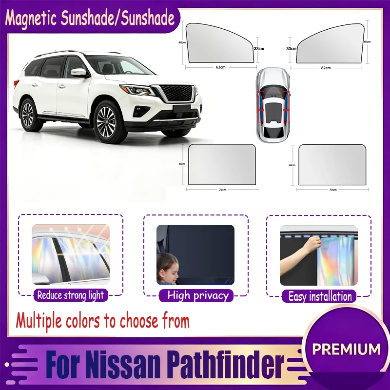 For Nissan Pathfinder, Magnetic Side Window Sun Visor Laser Reflective Shade, Blocks Heat & UV, Protects Interior.car sun shade.