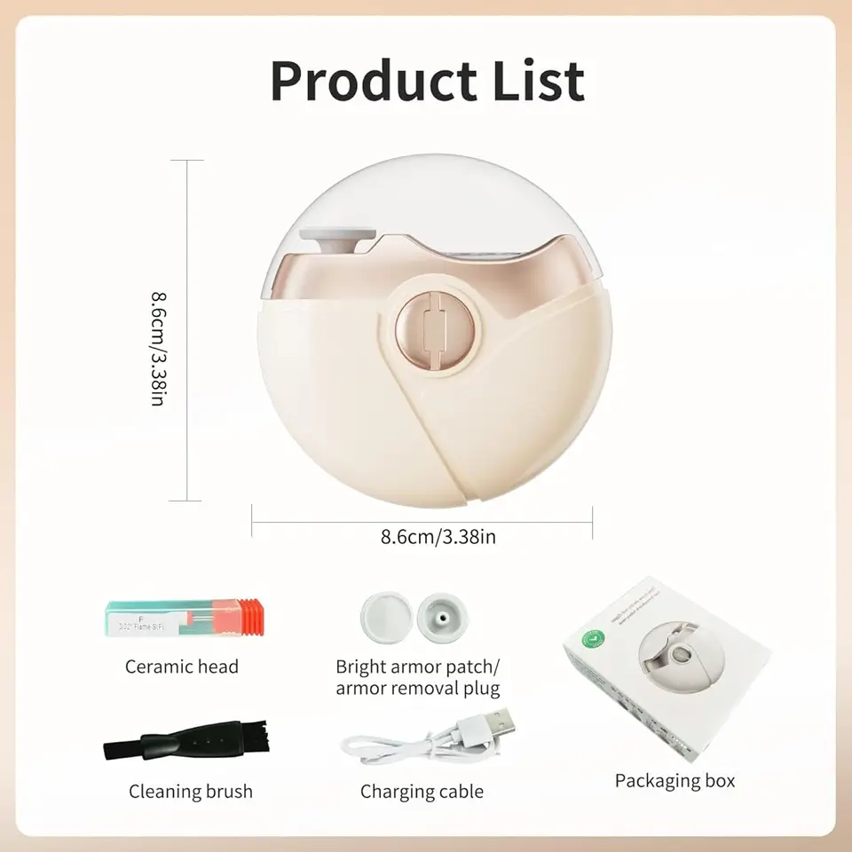 Cortauñas eléctrico recargable de 500mAh, cortador automático portátil y seguro, para adultos, niños y ancianos, cuidado de uñas en casa 2