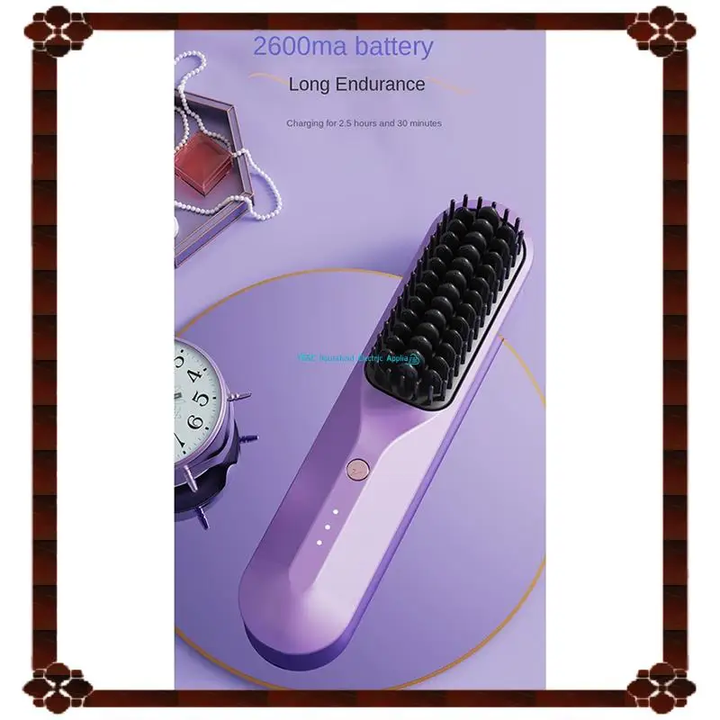 Peine caliente recargable con entrega en 24 horas, cepillo de pelo inalámbrico, alisador, peines de prensado en caliente, peine eléctrico antiquemaduras, calentamiento rápido