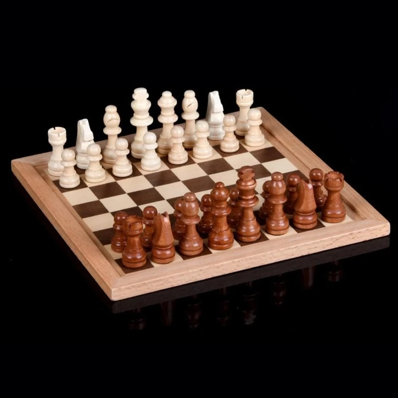 보관 서랍이 있는 나무 체스 & 체커 세트 어린이를 위한 5-in-1 보드 게임 세트 부모 휴대용 가족 게임 체스 세트 15UB