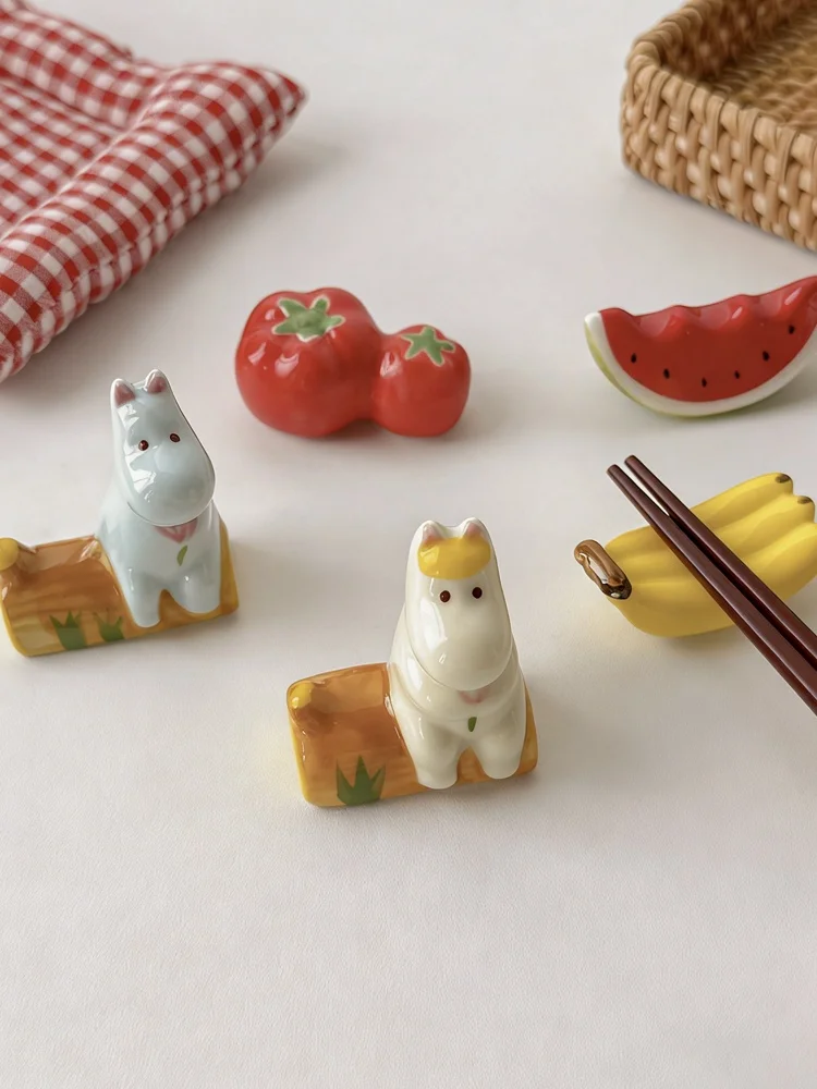 Bonito Soporte para Palillos de Cerámica, Decoración de Mesa de Alta Gama, Nuevo Adorno Japonés para Mesa de Comedor, Organizador de Utensilios de Comedor
