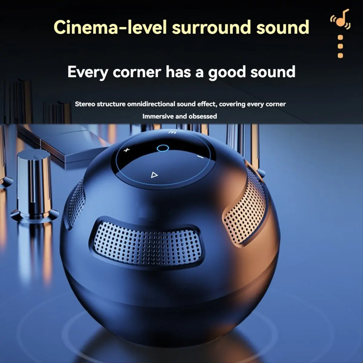 AABFK TS5 Bluetooth V5.3 Speaker - Portable Outdoor Subwoofer with Long Battery Life, Surround Sound, Loudspeaker