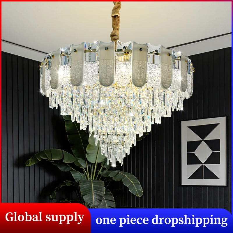 

Подвесной светильник, современная роскошная хрустальная люстра для гостиной, блестящий подвесной светильник, люстра для кухни, столовой, потолочный светильник
