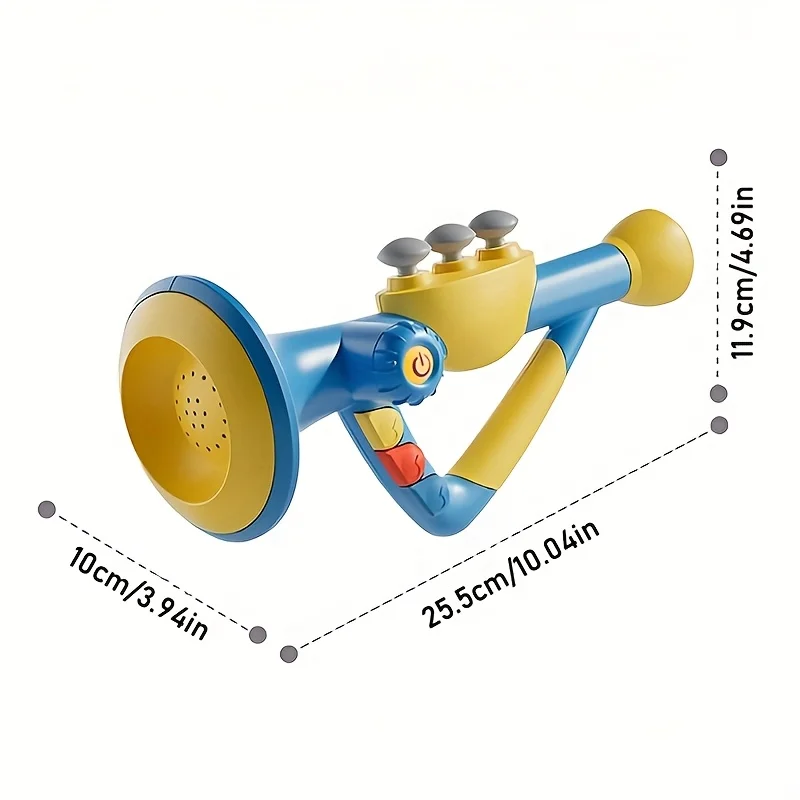 子供用トランペットおもちゃ 音楽学習楽器 対象年齢3歳以上 子供向け教育音楽ギフト、誕生日パーティーパフォーマンストランペット