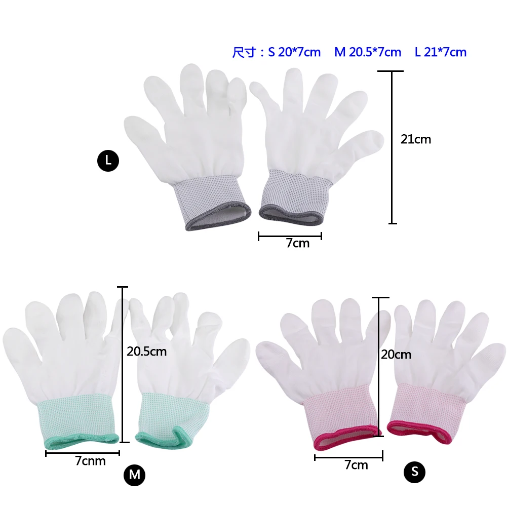 

Coating Gloves 1 Pair Anti Static Antiskid Glove PU Coated Finger Part for Electronic Labor Worker Nylon Gloves Work Gloves