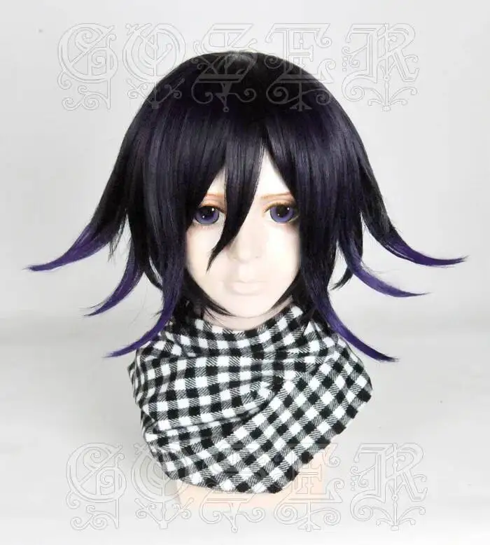 Danganronpa Stil Hochwertige Neue V3 Koukichi Kokichi Ouma Perücke Hitzebeständige Kunsthaar Kostüm Cosplay Perücken + Perückenkappe