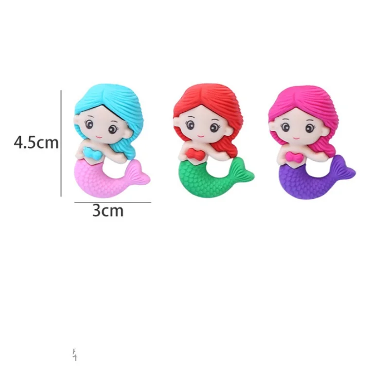 3 Pieces/batch Cartoon Creative Mermaid Puzzle Assembling Eraser Student Christmas Prize Gift Reward Cute Eraser Kawaii Eraser