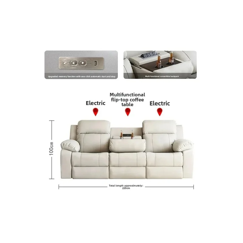 Hot Sales Factory Direct 2026 Top Rated First-Class Space Cabin Leather Home Theater Living Room Three-Person S