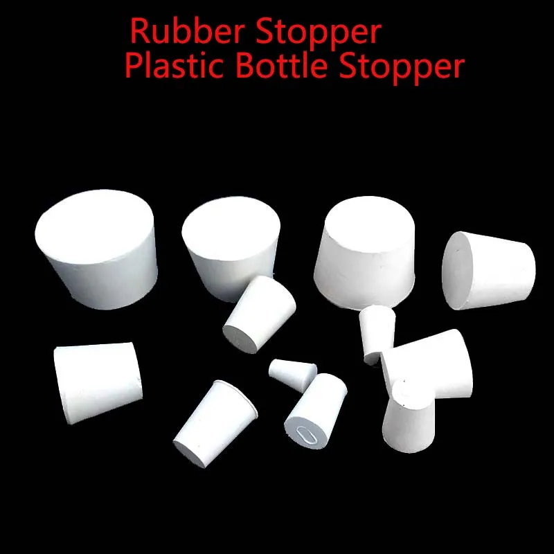 White Rubber Stopper Plastic Bottle Stopper Pipe Plug Sealing Stopper Laboratory Rubber Plug Dia 13/15/17/19/20/23/26/29mm~73mm