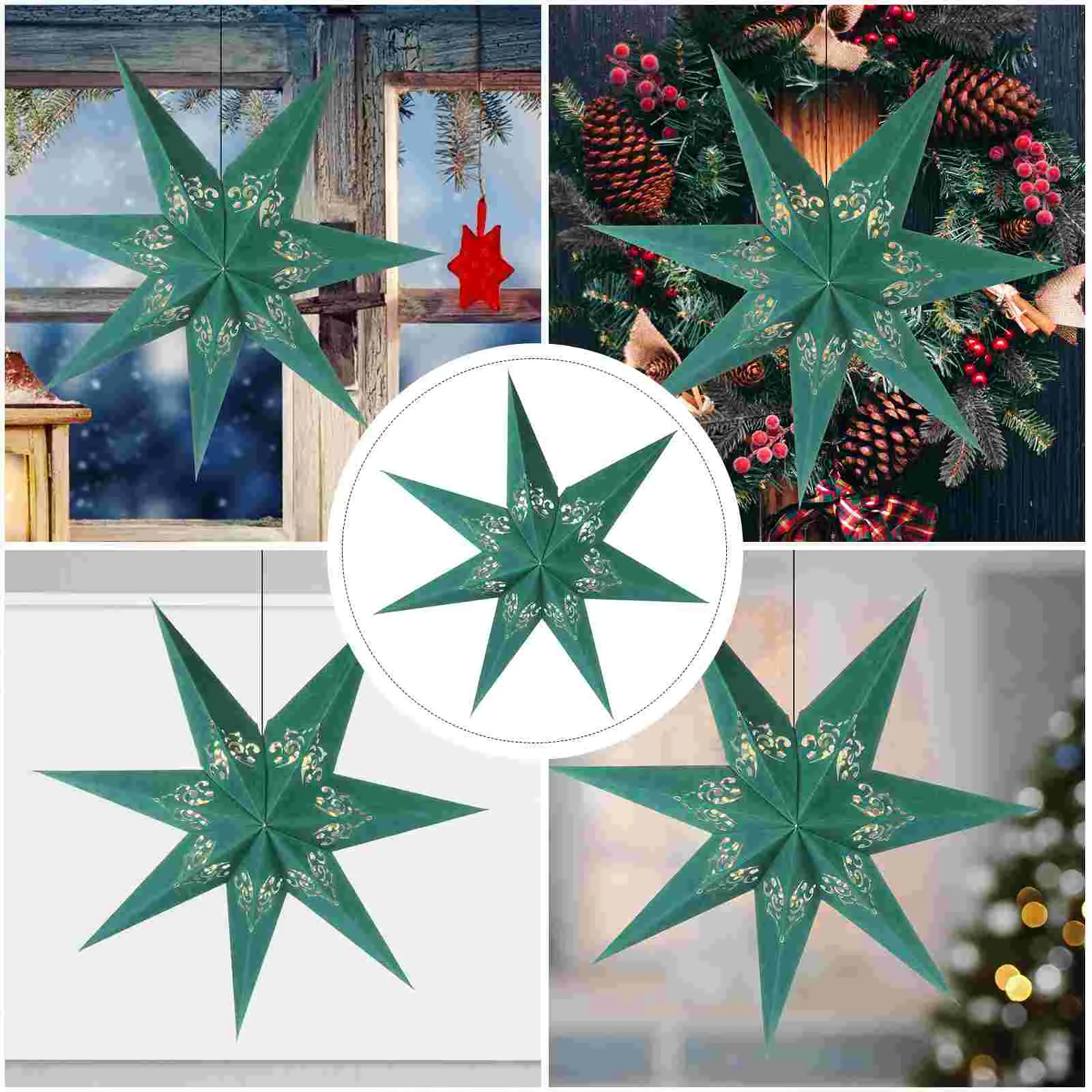 Light Fittings Ceilings Star Lampshade Paper Decor Unique Layout Scene Green Accessory