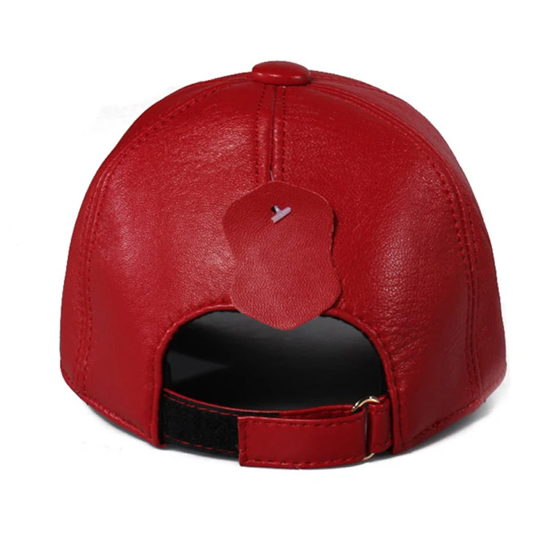 2023 Genuine Leather Baseball Caps For Men/Women Youth Eagle Locomotive Hip-Pop Bone Leisure Hat Sheepskin Adjustable Black/Red