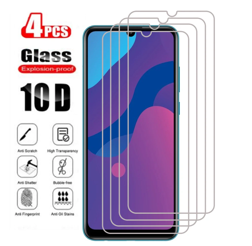 Vidrio templado para Huawei Y7, Y6 Pro, Y5, Y9, Prime 2019, Y7, Y6, Y5 Prime 2018, Y9S, Y8P, Y7A, Y6S, 4 Uds.