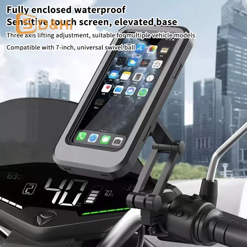 Waterproof Motorcycle Bike Mobile Phone Holder Support Universal Bicycle 360° Swivel Adjustable GPS Motorcycle Cellphone Holder
