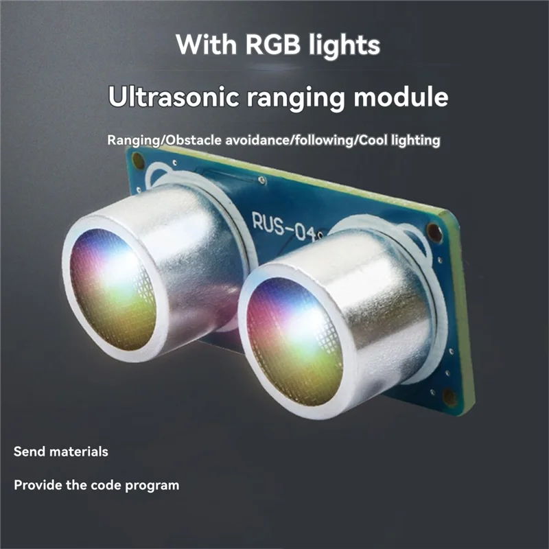 FFYY-RUS-04 وحدة استشعار المسافة بالموجات فوق الصوتية للروبوتات وتجنب العوائق مع ضوء RGB 3-5.5 فولت نطاق الطاقة RUS-04