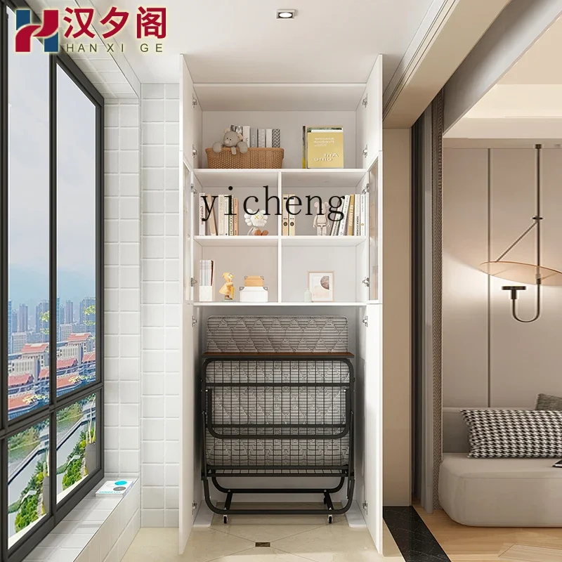folding bed balcony cabinet combination siesta convenient pull-out invisible bed bay window wall vertical cabinet