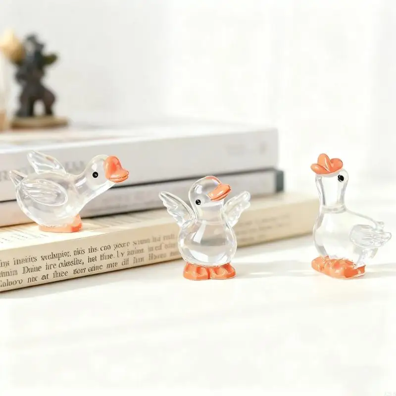 30 peças resina brilhante gansos estátua para escritório sala estar decoração noctilucence animal estatueta cena a2ub