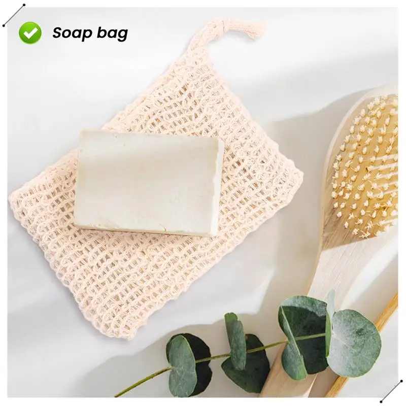 15 Packs Of Soap To Exfoliate Natural Flax Soap Bag