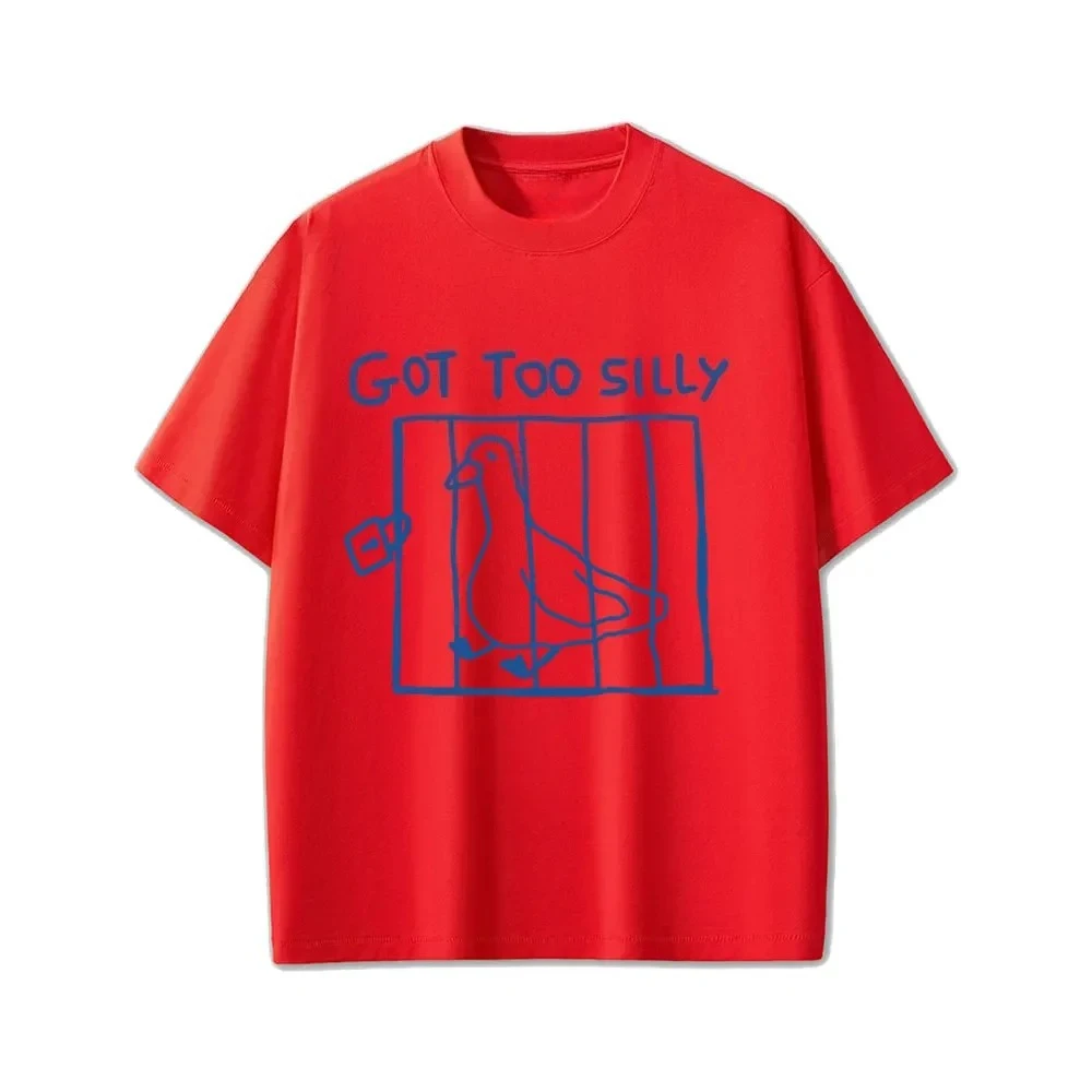 Got Too Silly Goose Funny Graphic Tee Women Casual Vintage Short Sleeve Tee Streetwear Unique Round Neck Design Loose Summer Tee