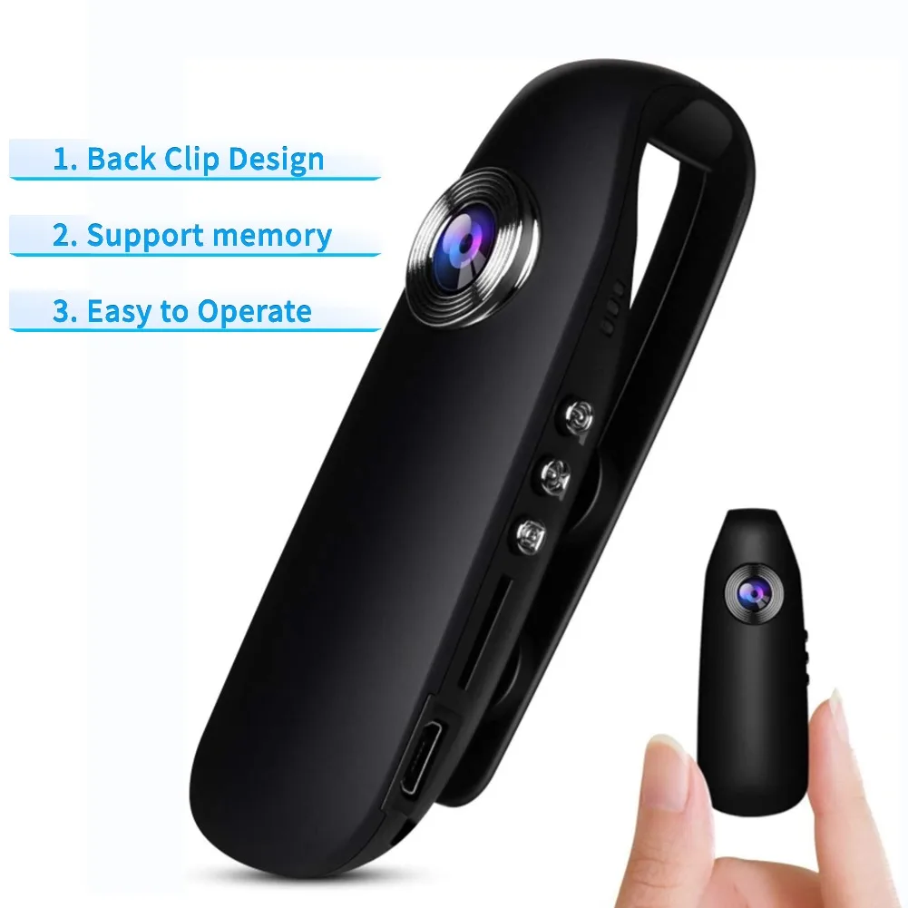 HD Micro Cam Pocket Video Recorder Portable Micro Body Camcorder Motion Detection for Outdoor Sport Interview Class Meeting