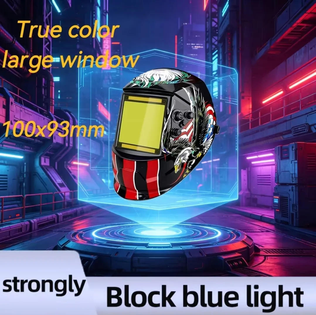 New White Hawk Decal, Newly Upgraded Anti-blue Light Model. Solar-powered Automatic Light-changing Large Window Provides Clearer