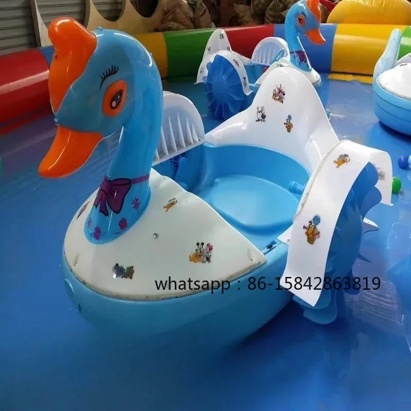 Children's water new parent-child park amusement equipment hand-cranked boat inflatable pool large cartoon electric bumper boat