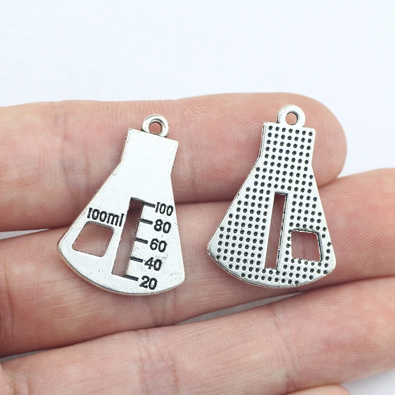 Newest 10Pieces 21*26mm Antique Silver Color Measuring Cup Charms Keychain Pendant Accessory Charms For DIY Jewelry Making
