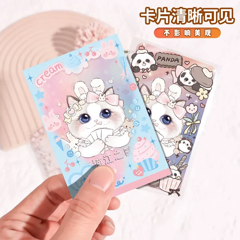 50pcs/lot Cute Japanese Cartoon Characters Kpop Photo Card Holder Idol Laser Photo Protective Display Sleeves Kawaii Stationery