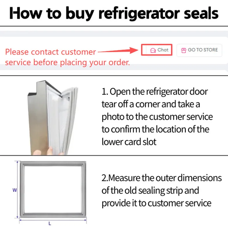 2m Eco-Friendly Odorless Fridge Door Magnetic Seal Strip Mildew Resistant Compressive Non-Deformable Various Styles