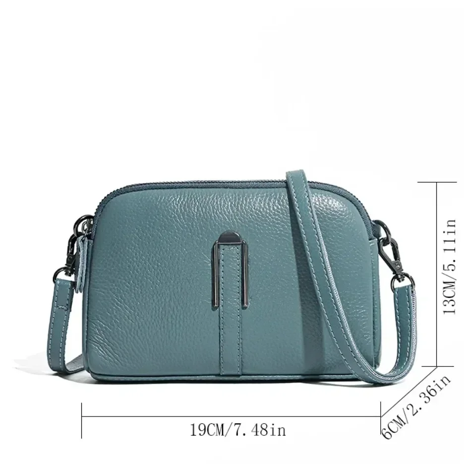 Fashion 100% Genuine Leather Crossbody Sac Simple Women\'s Designer Handbag High Quality Cow Leather Small Shoulder Messenger Bag