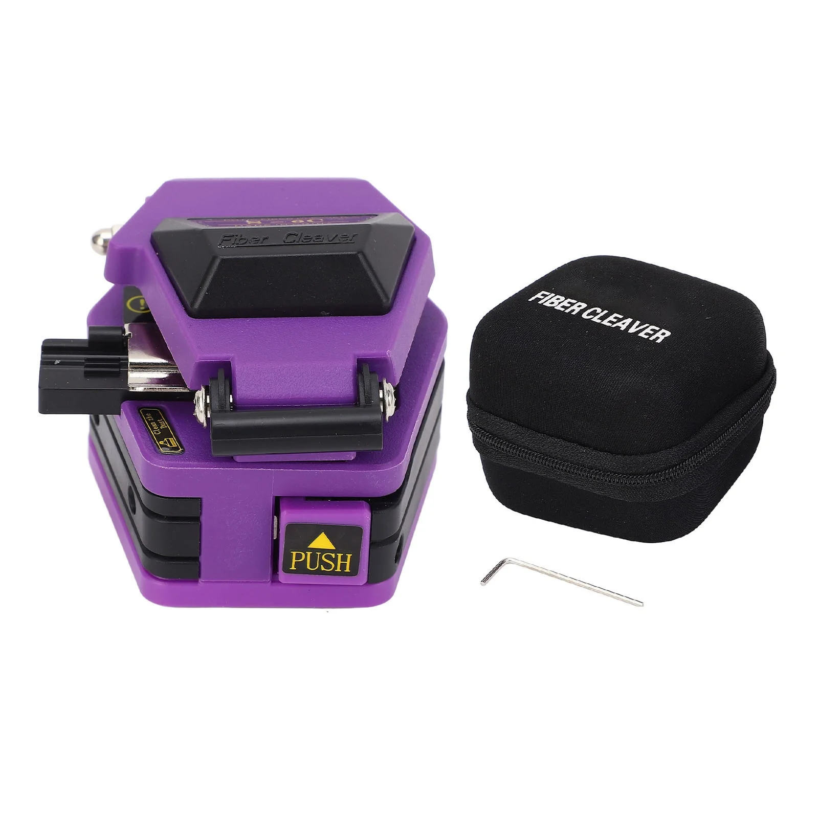Fiber Optic Cleaver High Accuracy Optical Cable Cutter Tool 16 Cutting Points 48000 Times Hot Melt Cold Connection Purple