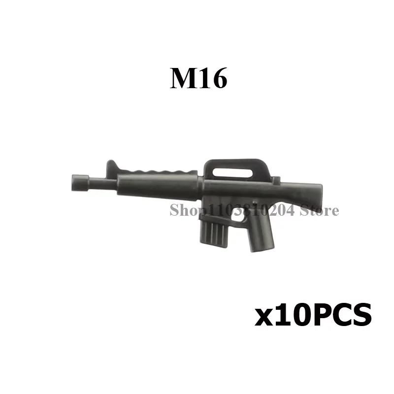 MOC Building Blocks Military Solider Figures SWAT Waffen Gun Type 95 M4 M16 Russian AK47 Helmet Backpack Heavy Armor Vest Bricks view 5