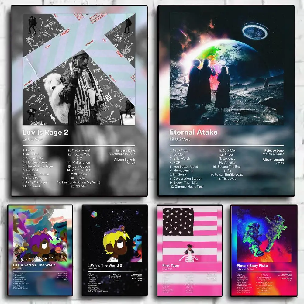 Sänger L-Lil Uzi Vert Poster Ästhetisches Wandkunst-Poster Moderne Minimalistische Nordische Wohnkultur Raumdekoration