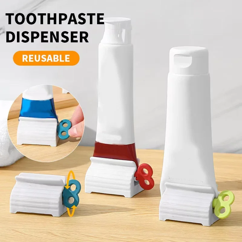Rolling Tube Toothpaste Squeezer Toothpaste Seat Holder Stand Rotate Toothpaste Dispenser for Bathroom
