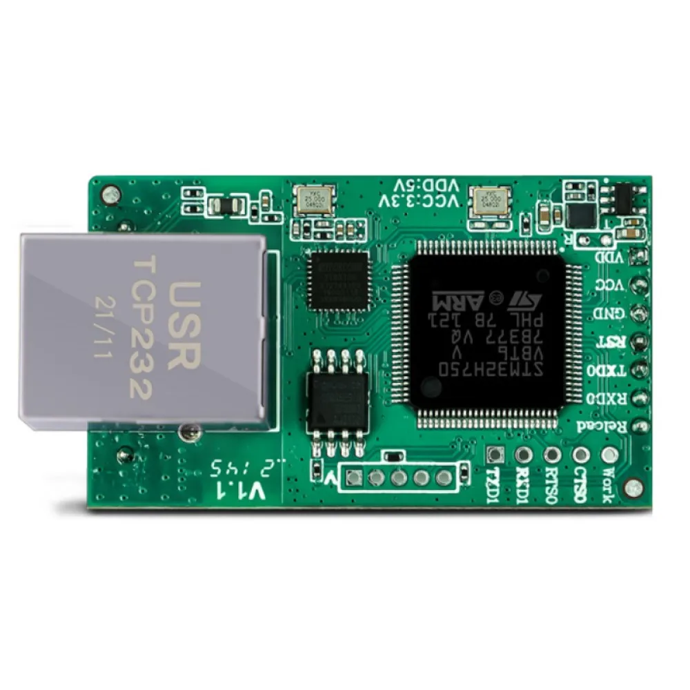 Type de broche USR-TCP232-E2 série UART TTL vers LAN Ethernet Tech 2 ports série Qualité industrielle Fréquence principale 120MHz