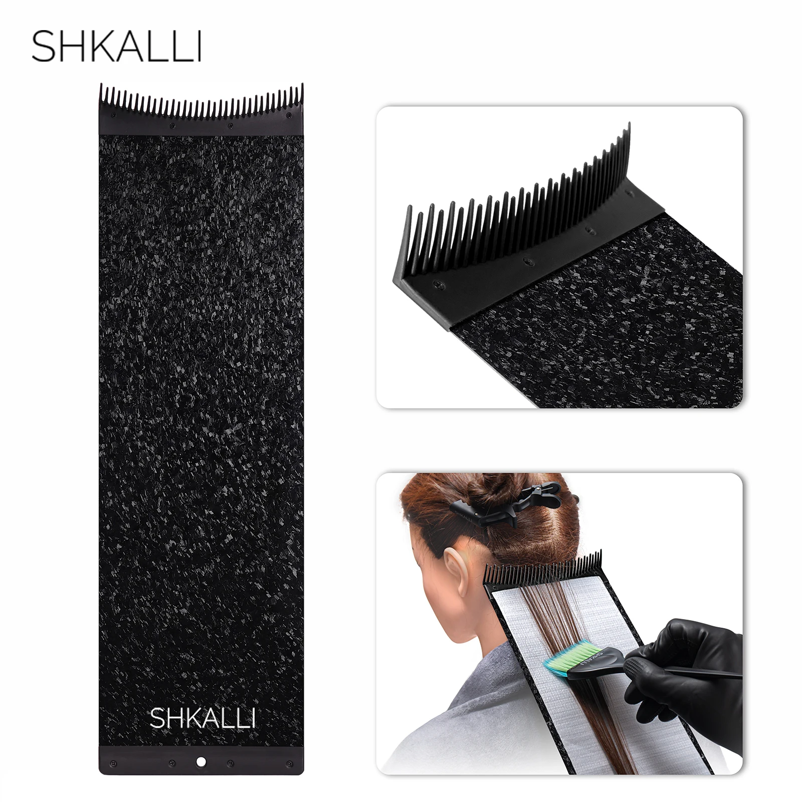 

Professional Carbon Fiber Highlighting Board with Comb Teeth Hair Dyeing Board Styling Accessory for Hairdressers Coloring Tool